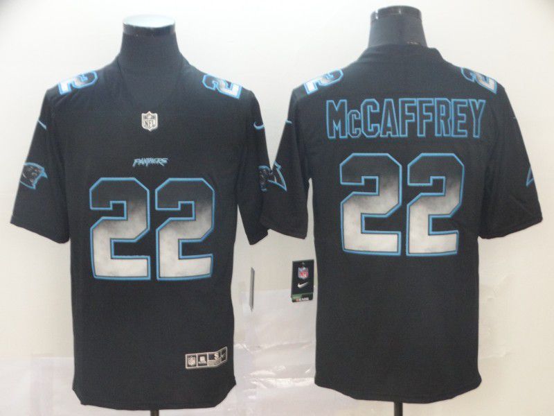 Men Carolina Panthers #22 Mccaffrey Nike Black Smoke Fashion Limited NFL Jerseys